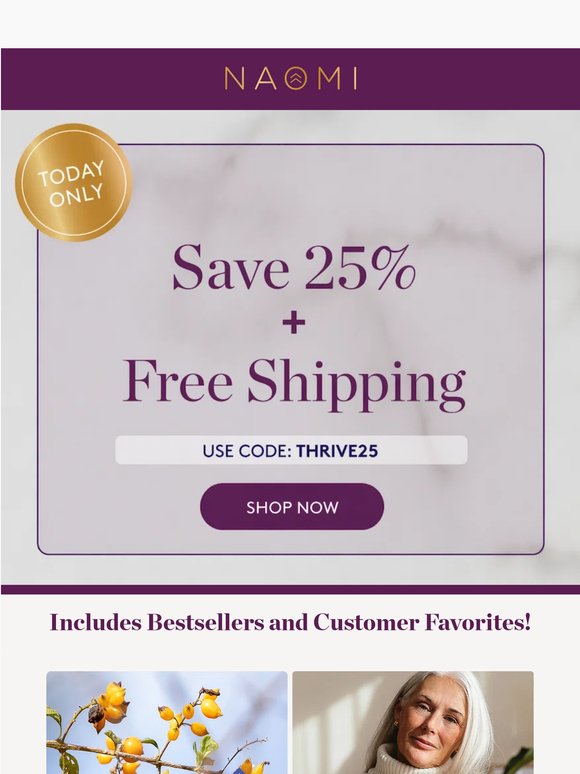 Free Ship Friday Returns! Save 25% + Free Shipping