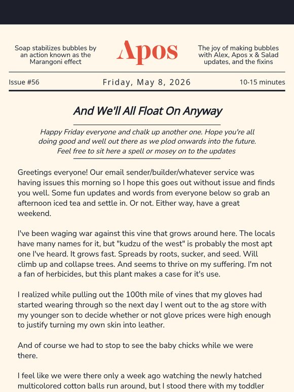 Apos Friday Weekly Newsletter #56