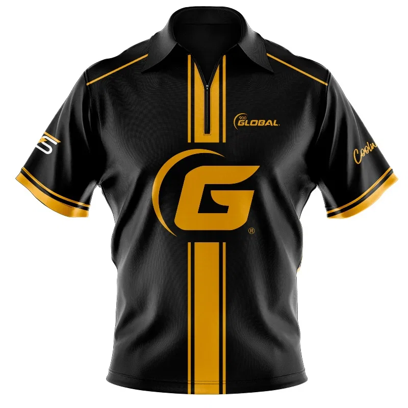 Image of 900 Global Standard Collection GSX26 Men's Polo Zip CoolWick Bowling Jersey