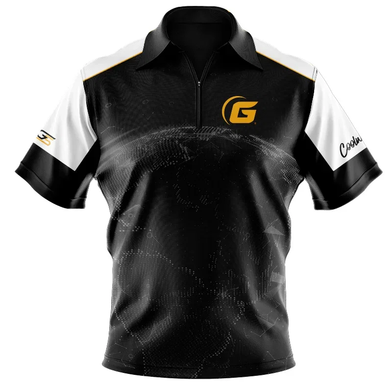 Image of 900 Global Standard Collection GSEternity26 Men's Polo Zip CoolWick Bowling Jersey