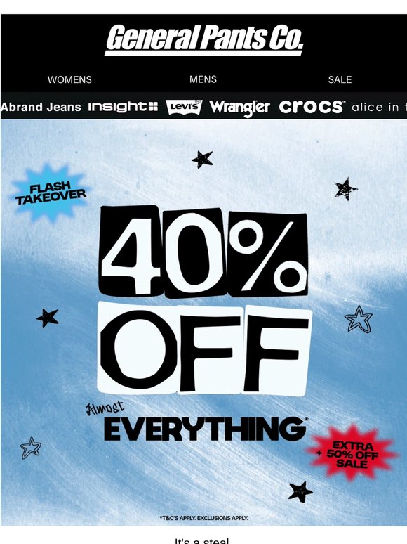 YOUR MOST-WANTED ARE 40% OFF*