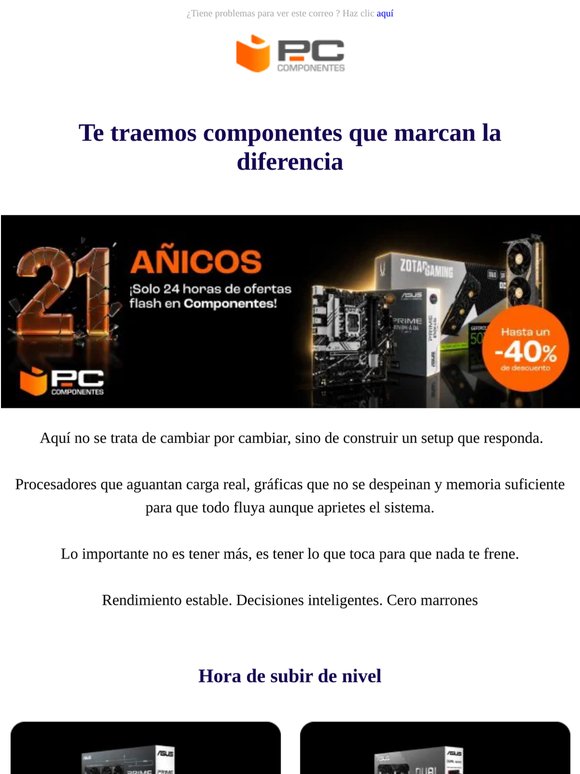 Tu setup te está pidiendo este upgrade