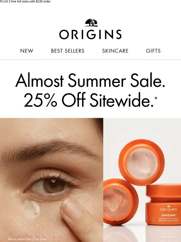 Sunny sale. 25% off summer-ready skincare