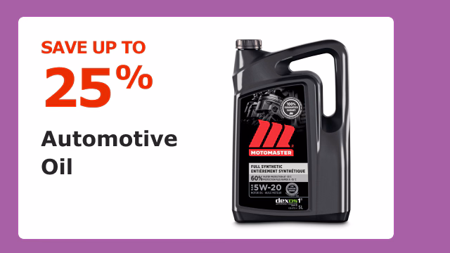 Save up to 25% on Automotive Oil