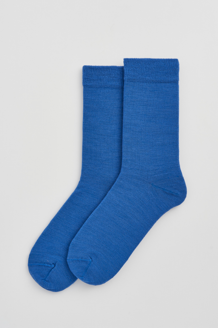 Strong Blue Merino Socks