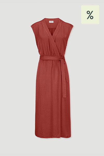 Kleid mit Wickeloptik Midi aus LENZING™ ECOVERO™