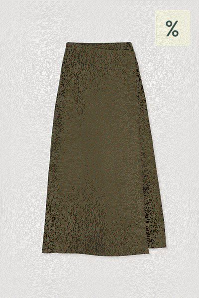 Rock Midi Regular aus reinem Leinen