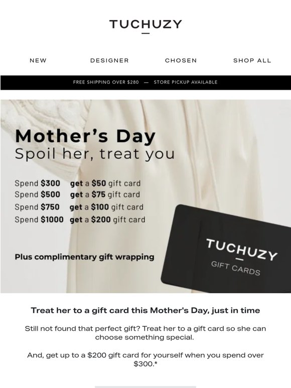 Gift Cards: The Perfect Mother's Day Treat