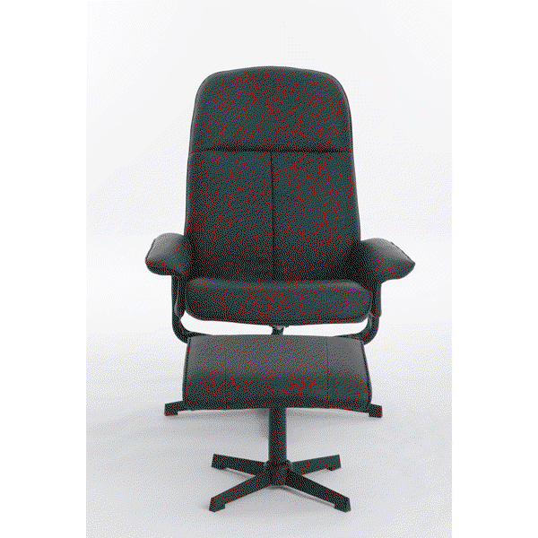 Relaxsessel mit Hocker HWP58-SCH schwarz