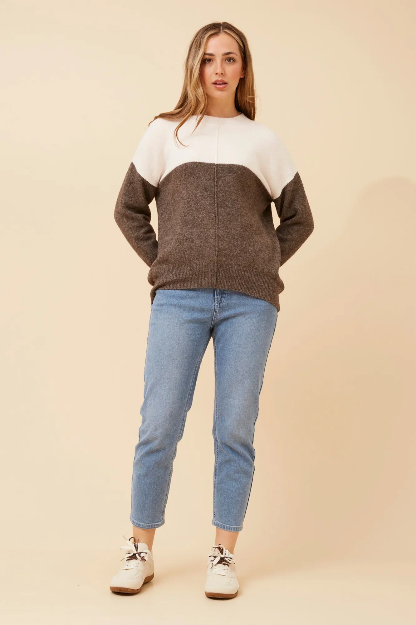 Image of KELLEN COLOUR-BLOCK KNIT PULLOVER