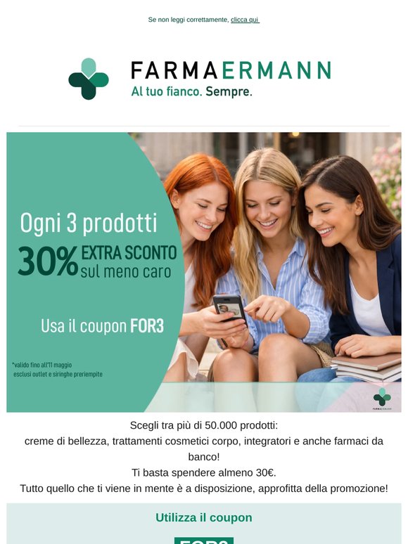 Week-end con Ogni 3 prodotti - 30% extra sul meno caro💰