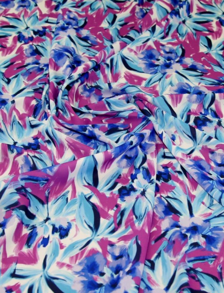 John Kaldor Liza Georgette Fabric Pink & Turquoise