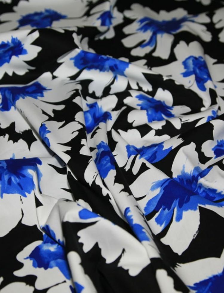 Woven Stretch Cotton Sateen Fabric Royal
