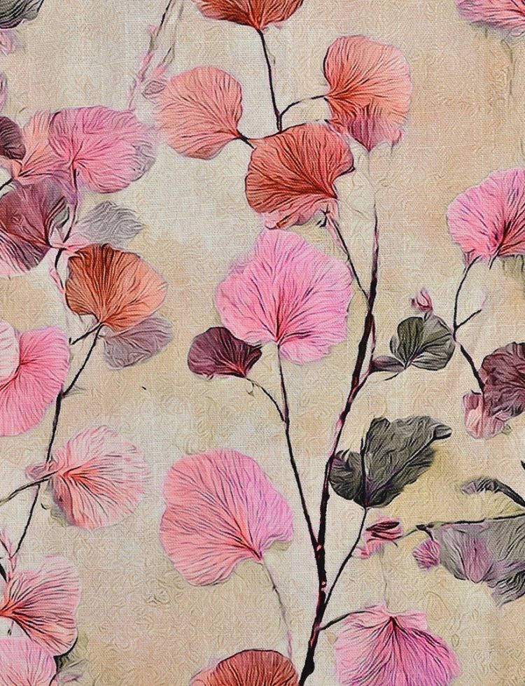 Linen Viscose Blend Fabric Pink