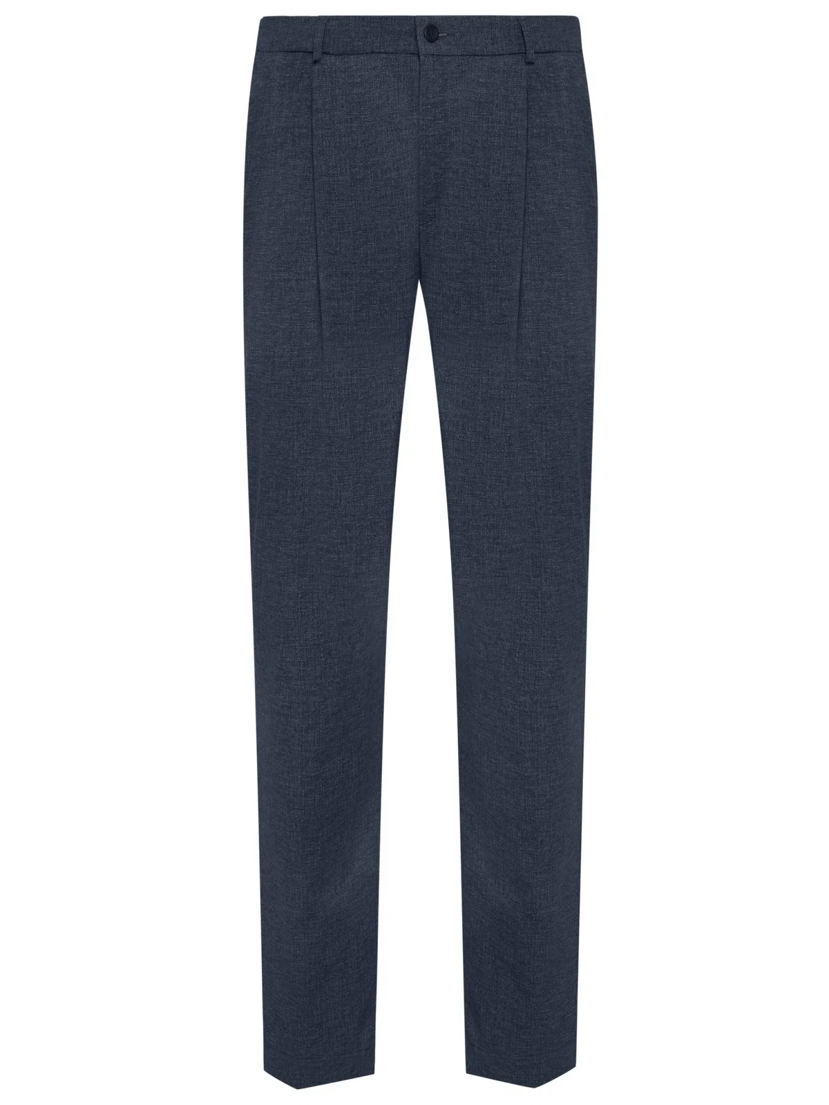 Trousers with pleats and stretch content
