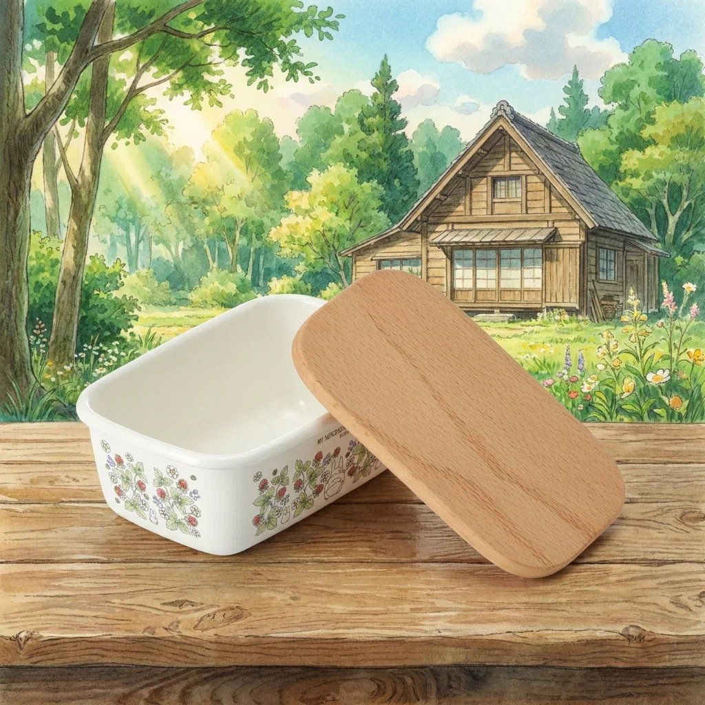 Mein Nachbar Totoro Butterdose mit Holzdeckel