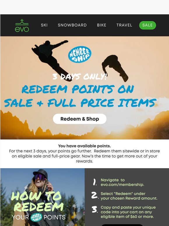 3 Days Only: Redeem Points Sitewide