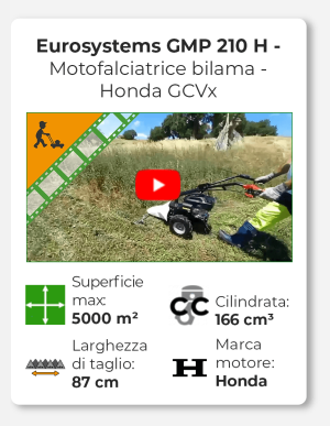 Eurosystems GMP 210 H - Motofalciatrice bilama - Honda GCVx
