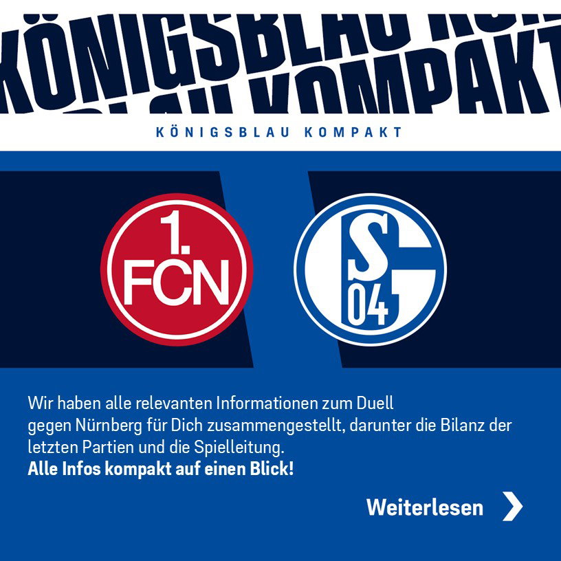 Königsblau Kompakt: Wir haben alle relevanten Informationen zum Duell gegen Nürnberg für Dich zusammengestellt, darunter die Bilanz der letzten Partien und die Spielleitung. Alle Infos kompakt auf einen Blick!