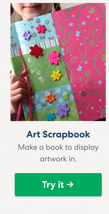 Art Scrapbook: Make a book to display artwork in.