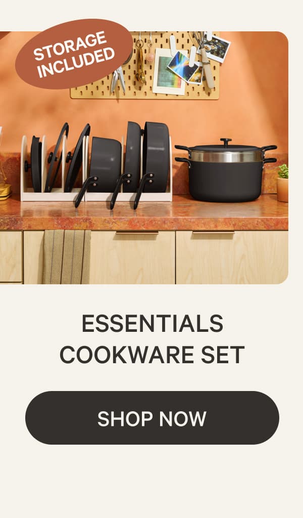 Storage Included | Essentials Cookware Set | Shop Now