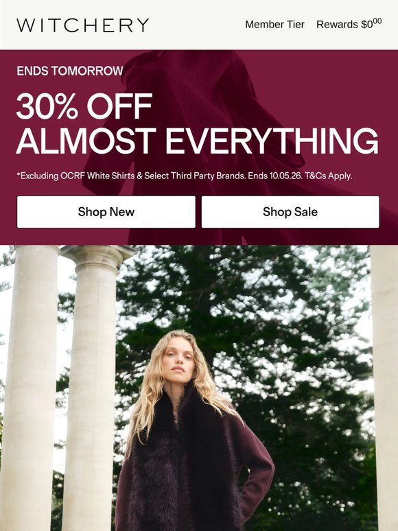 30% Off Almost Everything Ends Tomorrow