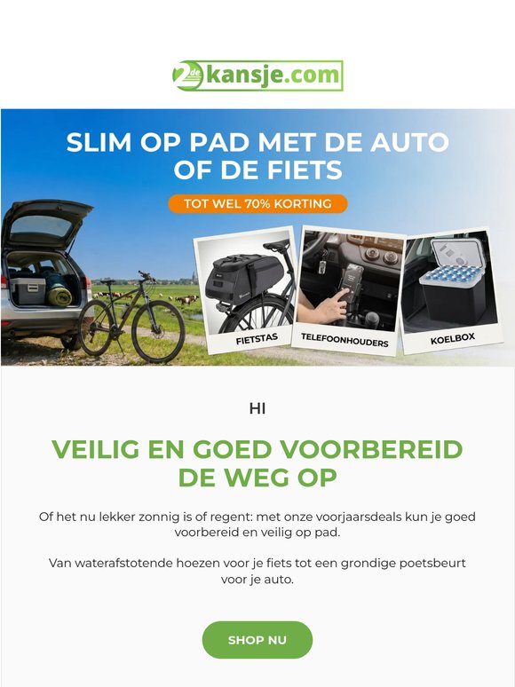 Ga eropuit! Slimme deals voor auto & fiets 🚲