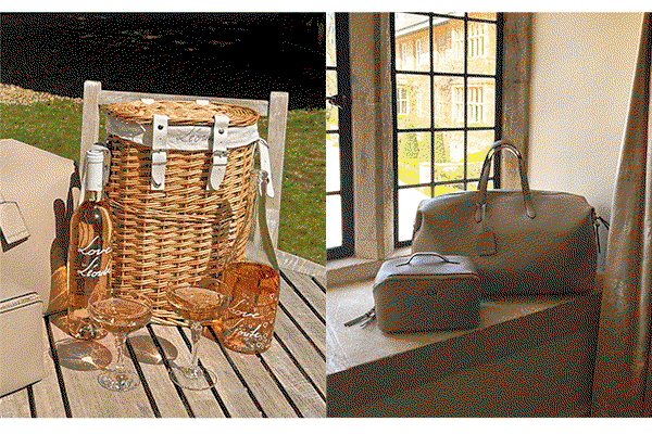 A stunning wicker wine cooler from Leoube wine... A Soho Travel bundle from us!