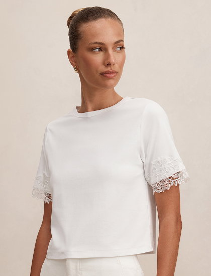 Rosemary Lace Trim Tee