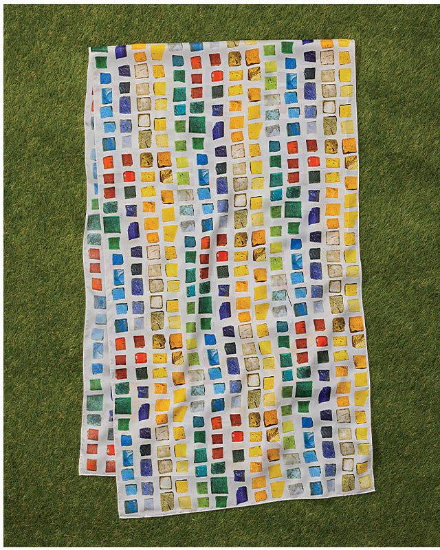 Byzantine Tesserae Oblong Silk Scarf
