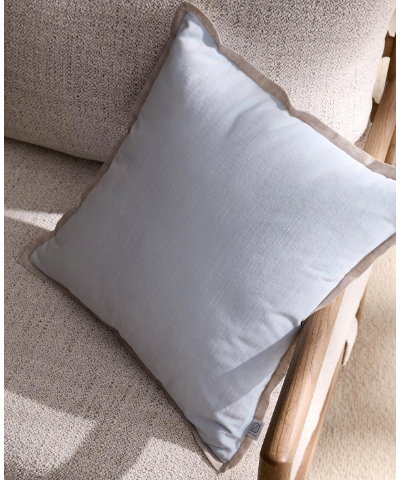 Contrasting trim velvet removable-cover cushion at Simons Maison