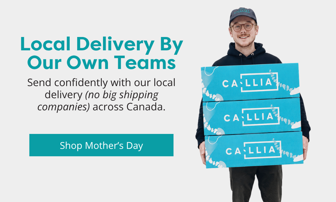 Delivery driver holding a Callia boxes