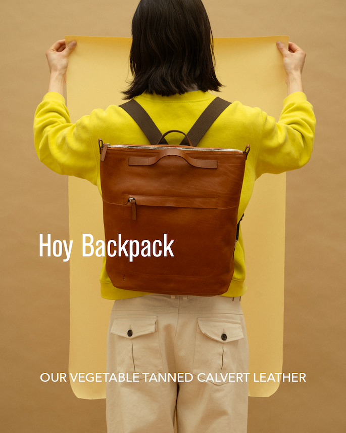 Hoy Backpack, our vegetable tanned calvert leather