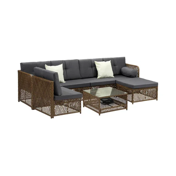 Outdoor Furniture Lounge Setting 6 Seater Wicker Sofa Set