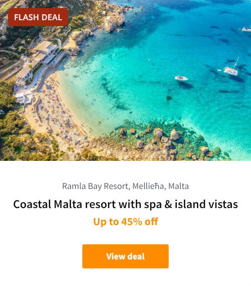 Coastal Malta resort with spa &amp; island vistas