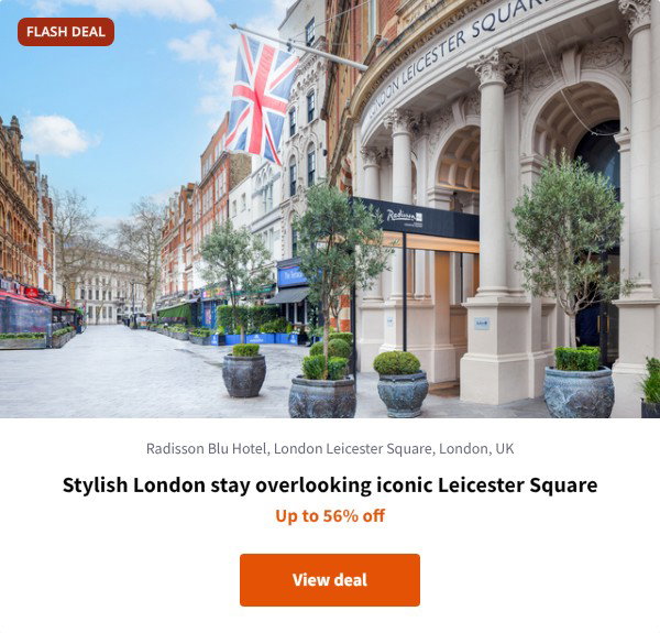 Stylish London stay overlooking iconic Leicester Square