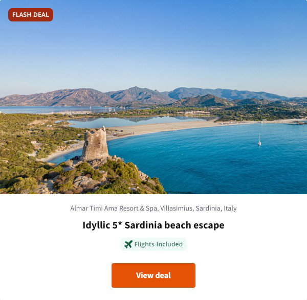 Idyllic 5* Sardinia beach escape