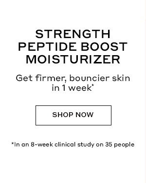 BESTSELLER | STRENGTH PEPTIDE BOOST MOISTURIZER | Get firmer, bouncier skin in 1 week | SHOP NOW | In an 8-week clinical study on 35 people