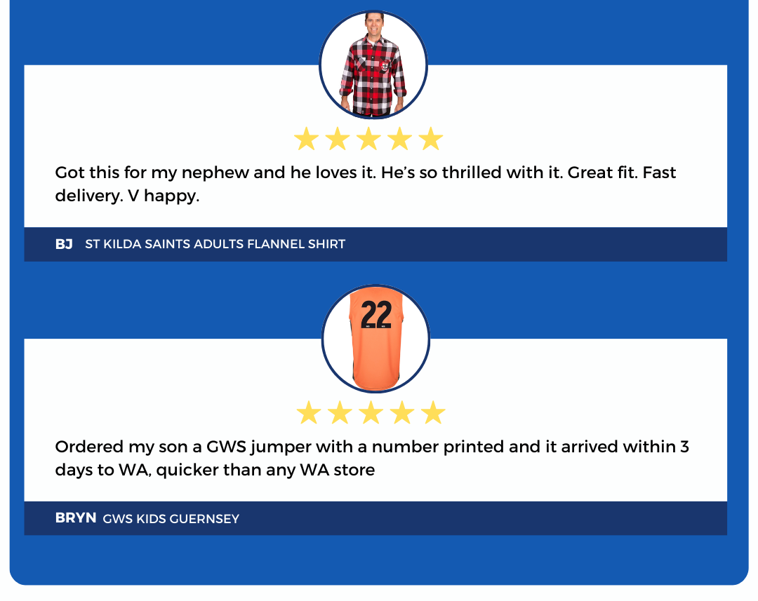 Another AFL Footy Shop Review from a customer