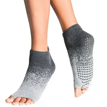 Tucketts Anklet Glacial Moraine Pilates Socks - Non-Slip Grip, Open Toe, Barre & Yoga - Women's