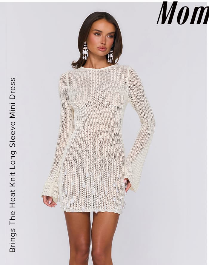Bring The Heat Knit Long Sleeve Mini Dress
