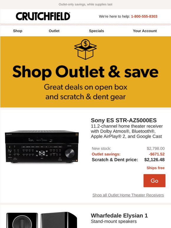 Crutchfield Outlet Savings up to $1,328