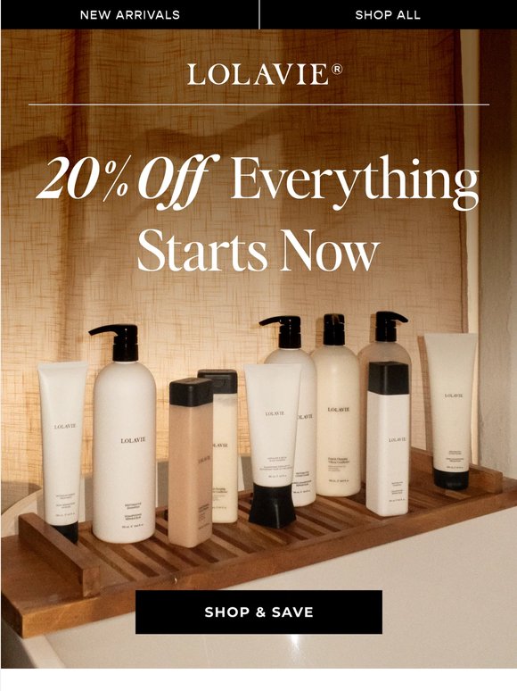 20% Off Starts NOW!