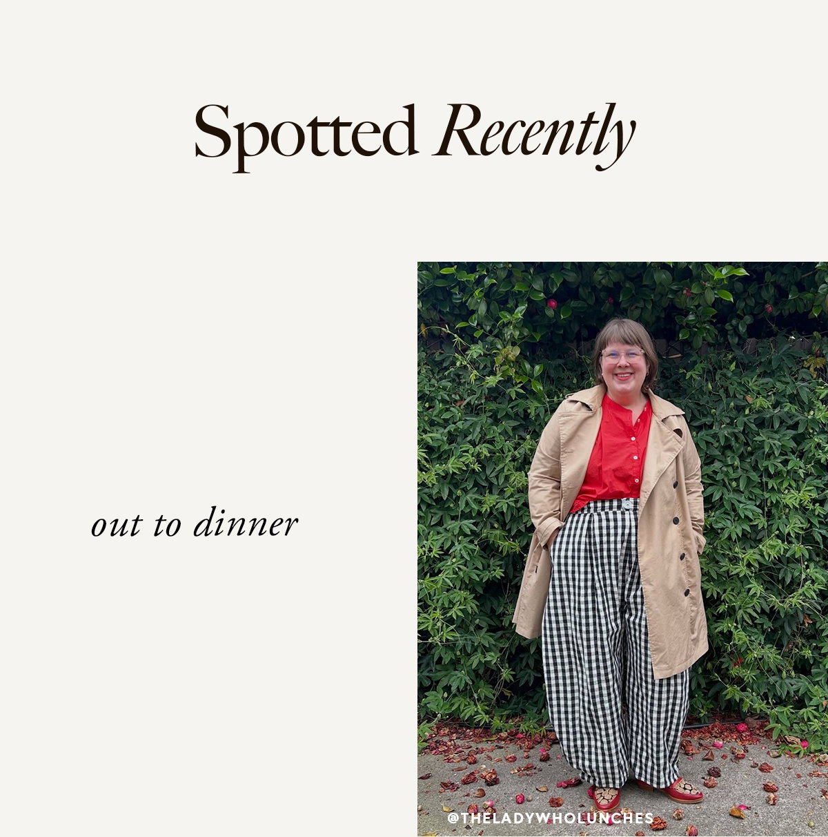 Spotted recently out to dinner