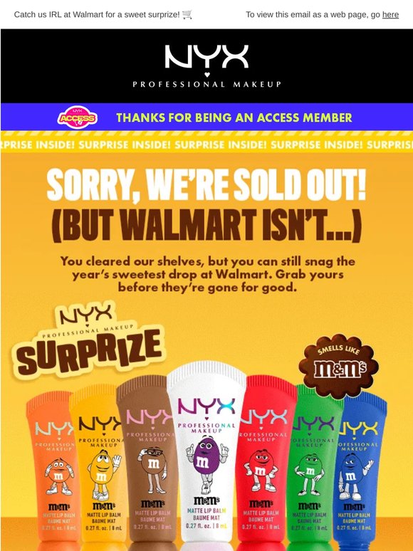 Oops, we're out of stock ... but Walmart's not 😉