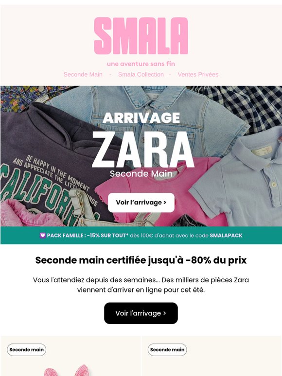 🧸 Arrivage Zara jusqu'à -80% du neuf