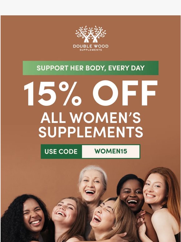 15% off women's wellness essentials