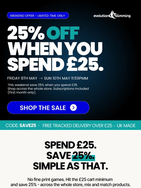 Get 25% off this weekend.
