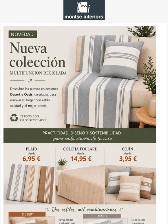 Plaids 6,95 € y cojines 3,95 € | Novedad