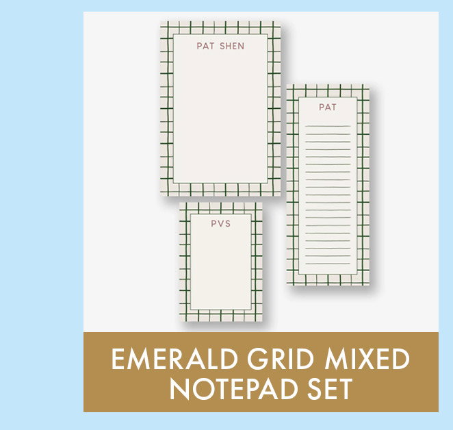Emerald Grid Mixed Notepad Set